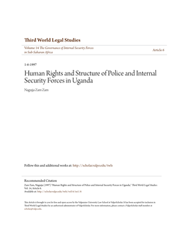 Human Rights and Structure of Police and Internal Security Forces in Uganda Nagujja Zam Zam