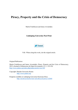 Piracy, Property and the Crisis of Democracy