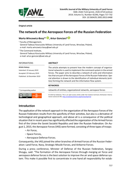 The Network of the Aerospace Forces of the Russian Federation