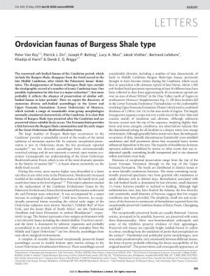 Ordovician Faunas of Burgess Shale Type
