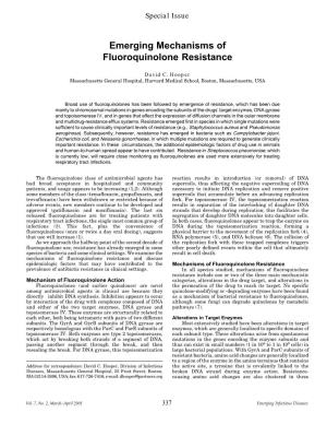 Emerging Mechanisms of Fluoroquinolone Resistance