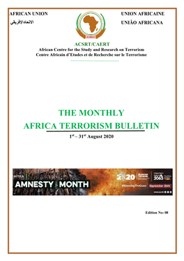 Monthly Africa Terrorism Bulletin-August 2020