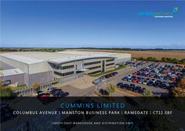 Cummins Limited Columbus Avenue | Manston Business Park | Ramsgate | Ct12 5Bf