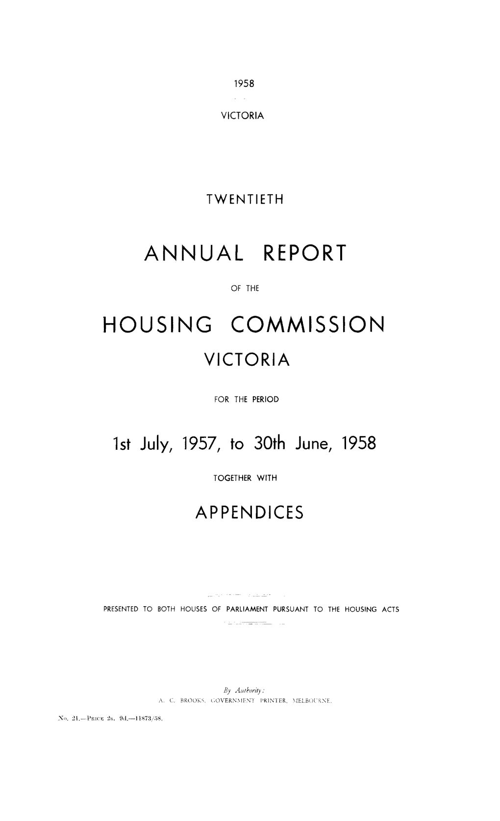 Annual Report Housing Commission