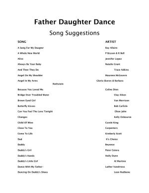Father-Daughter Dance Suggestions