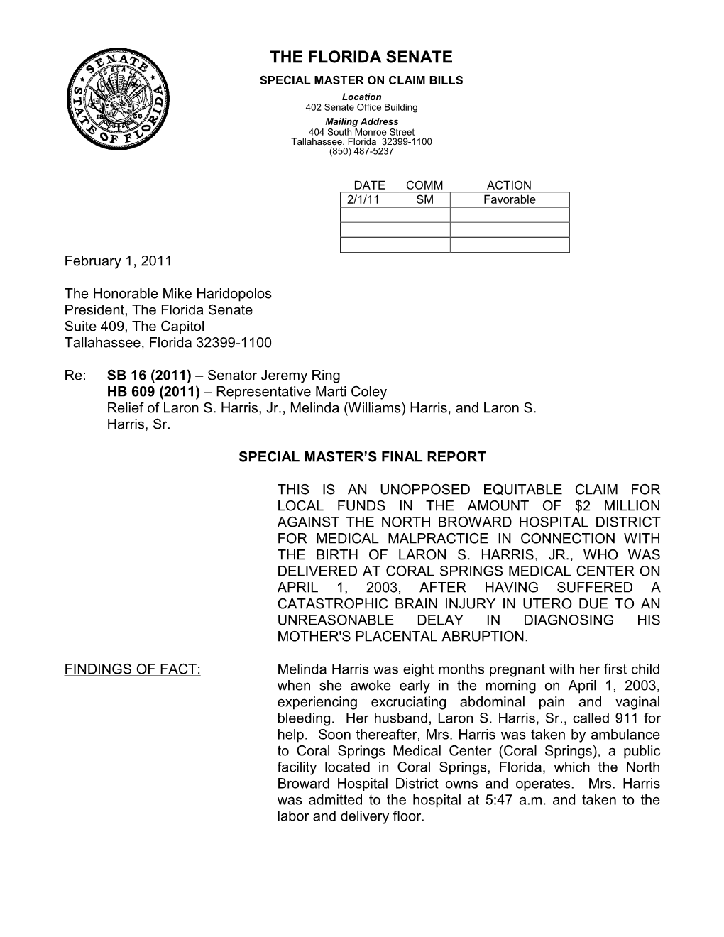 Special Master on Claim Bills 3/21/2011