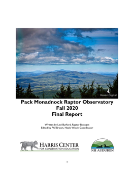 Pack Monadnock Raptor Observatory Fall 2020 Final Report