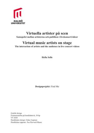 Virtuella Artister På Scen Virtual Music Artists on Stage
