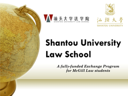 Presentation Shantou University Law School Deanship