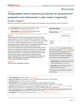 Voltage-Gated Calcium Channel Α Δ Subunits
