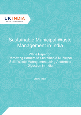 Sustainable Municipal Waste Management in India
