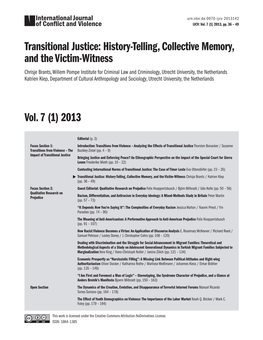 History-Telling, Collective Memory, and the Victim-Witness Vol. 7