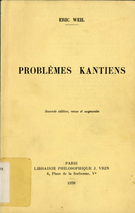 Problèmes Kantiens