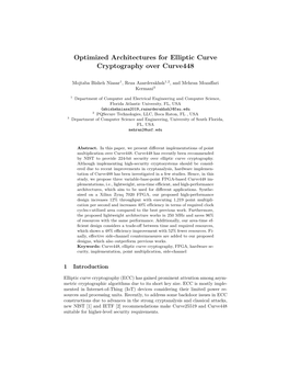Optimized Architectures for Elliptic Curve Cryptography Over Curve448