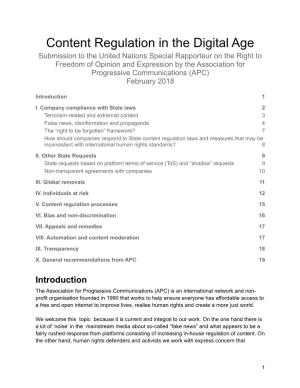 Content Regulation in the Digital