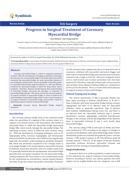 Progress in Surgical Treatment of Coronary Myocardial Bridge