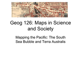 Mapping the Pacific: the South Sea Bubble and Terra Australis