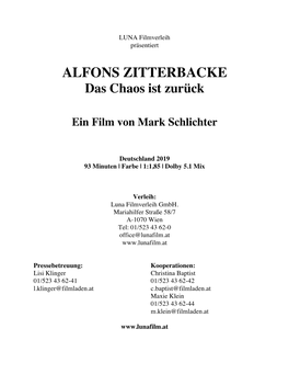 ALFONS ZITTERBACKE Presseheft