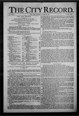 The City Record. Proceedings of the Board of Rapid Transit Railroad Commissioners