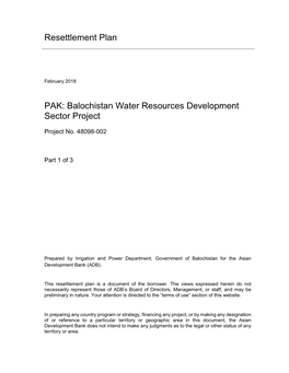 48098-002: Siri Toi Dam Subproject Resettlement Plan