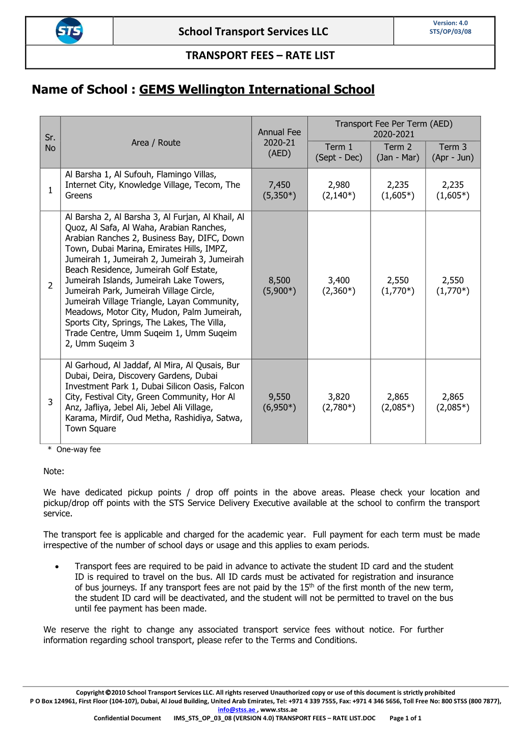 School Transport Services Llc (Sts)