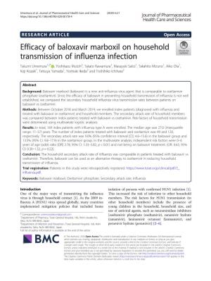 Efficacy of Baloxavir Marboxil on Household Transmission Of