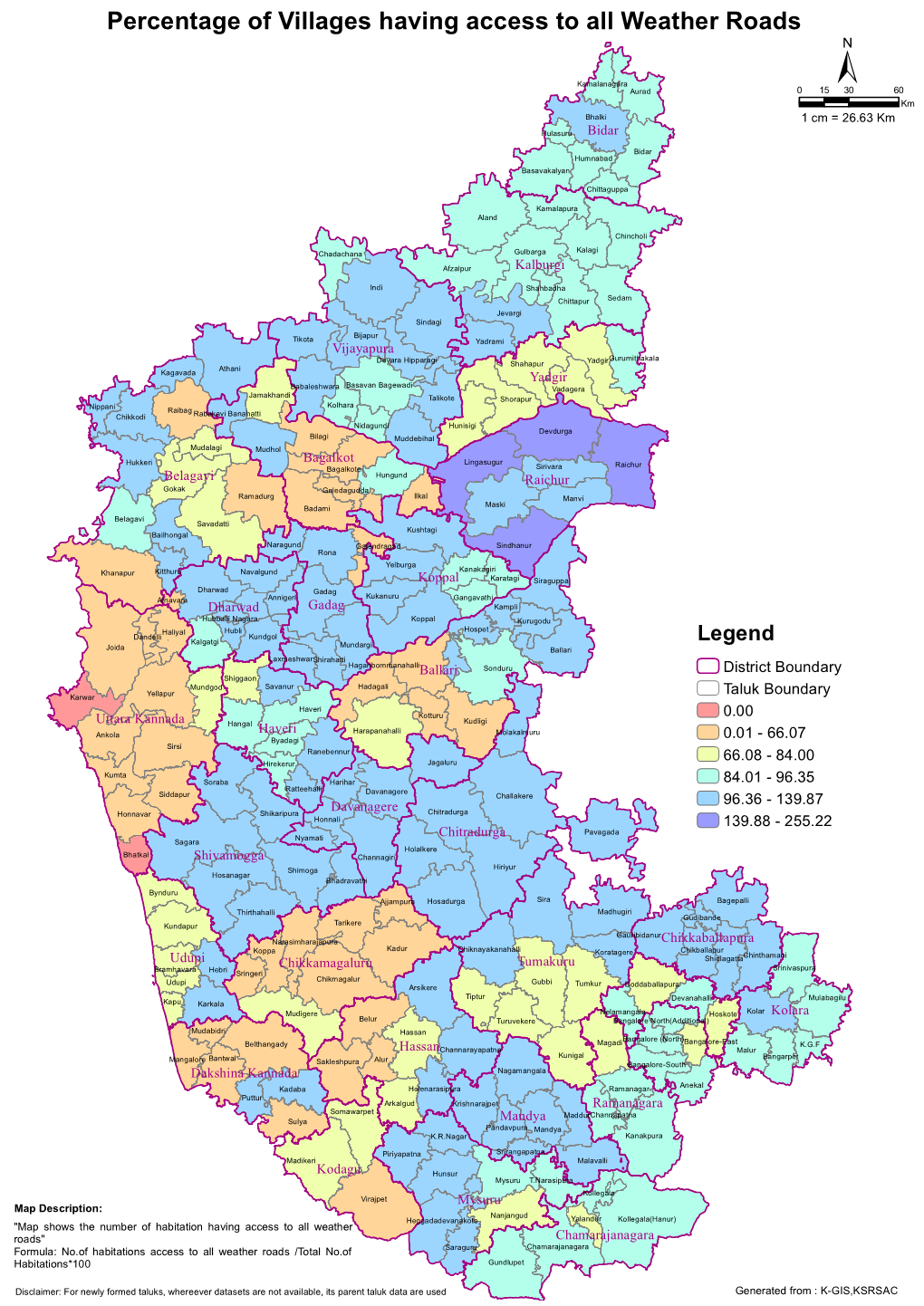 Percentage of Villages Having Access to All Weather Roads