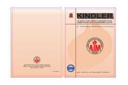 Kindler the Journal of Army Institute of Management Kolkata (Formerly National Institute of Management Calcutta)