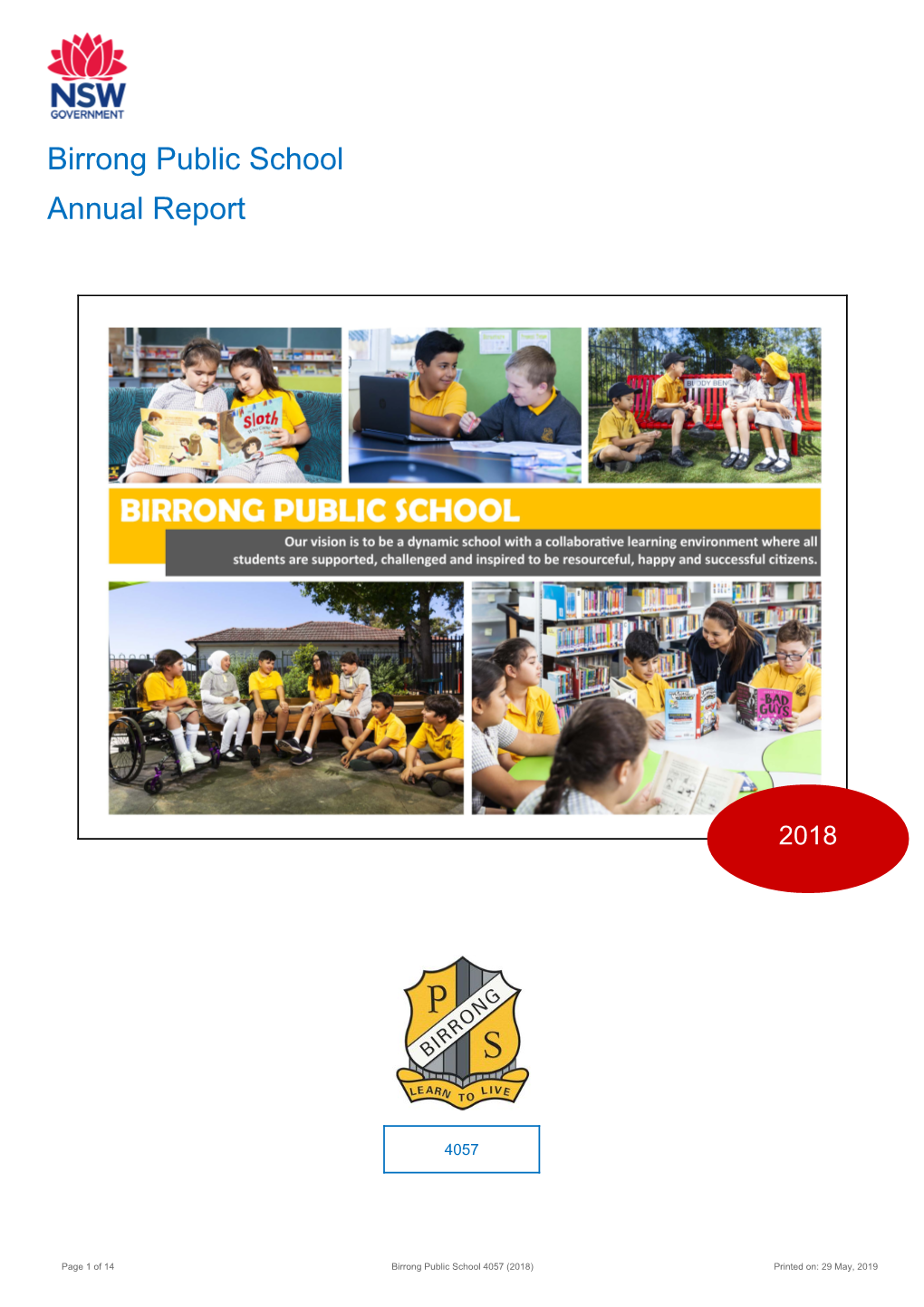 2018 Birrong Public School Annual Report