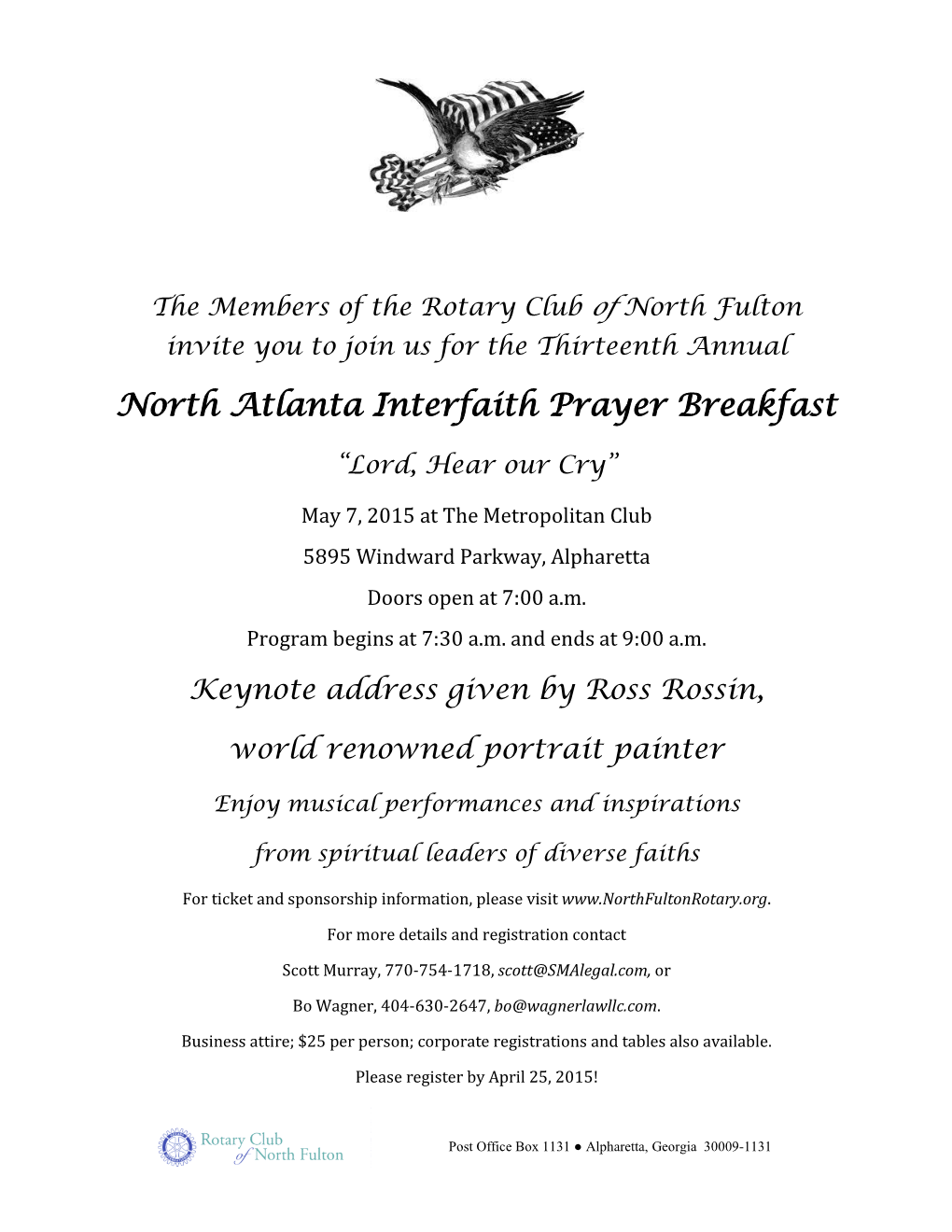 Rotary Prayer Breakfast Flyer