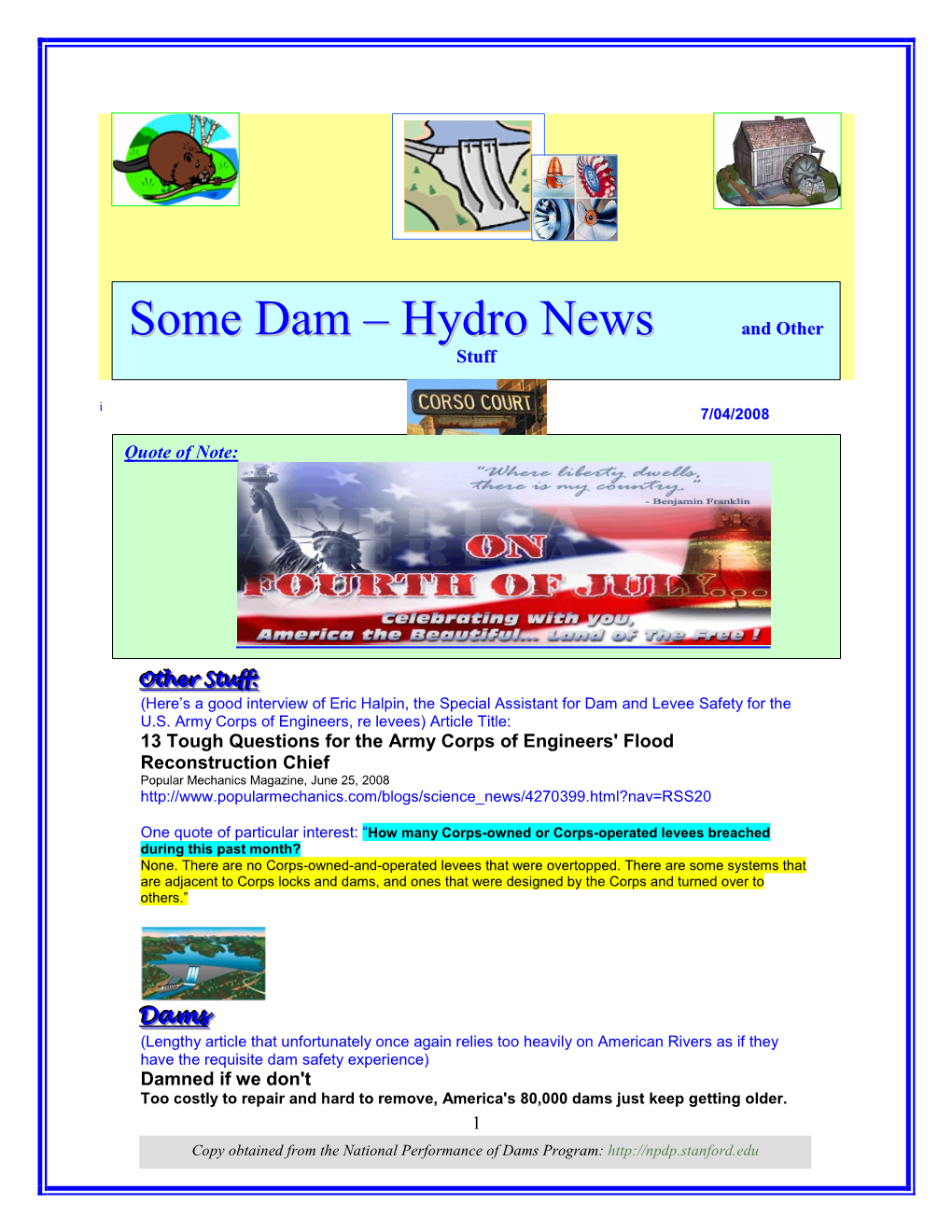 Some Dam – Hydro News