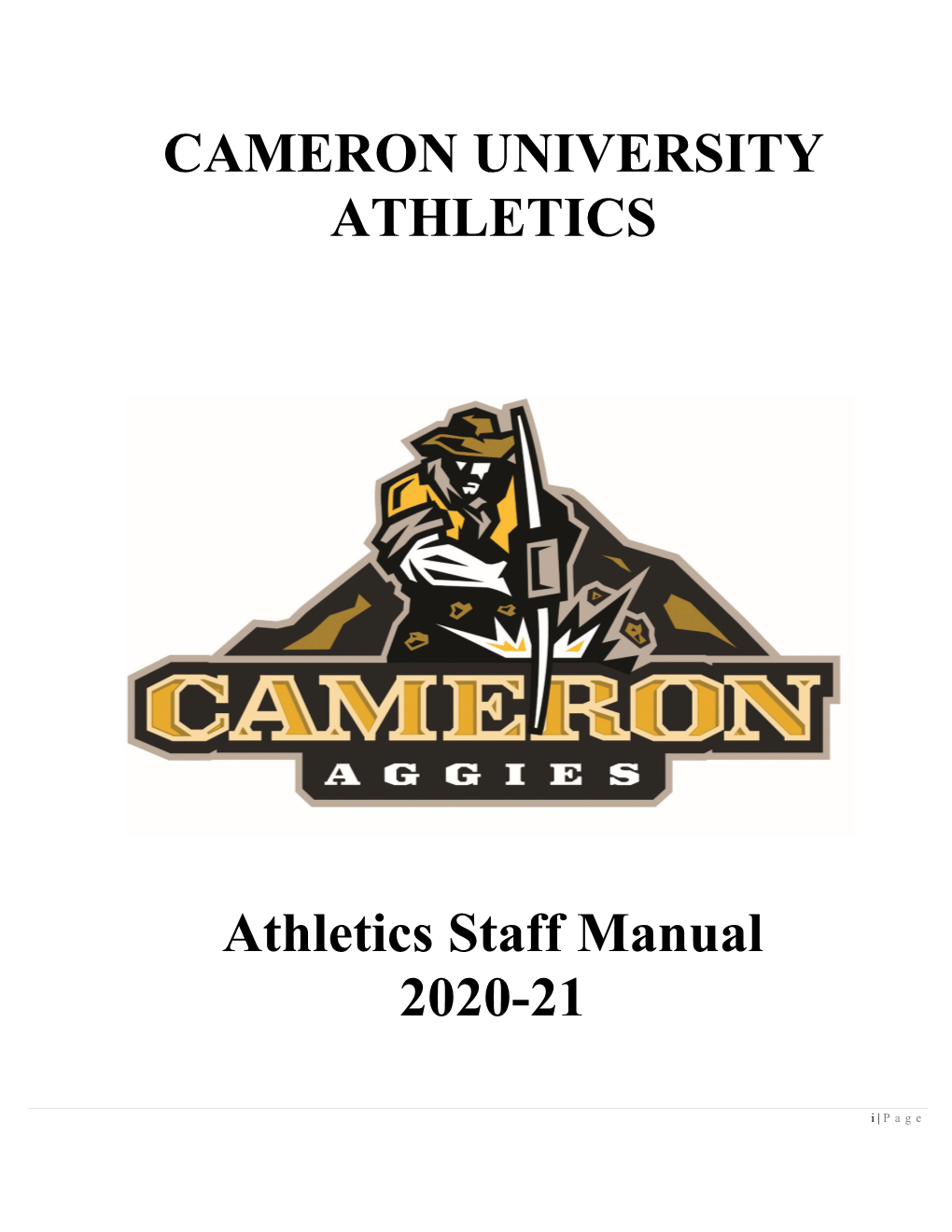CAMERON UNIVERSITY ATHLETICS Athletics Staff Manual 2020-21