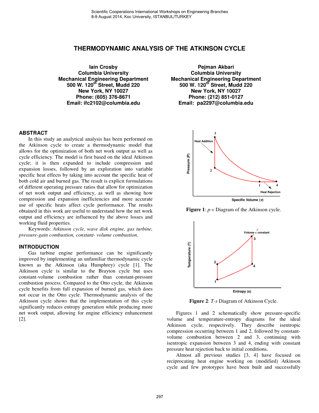 Thermodynamic Analysis of the Atkinson Cycle