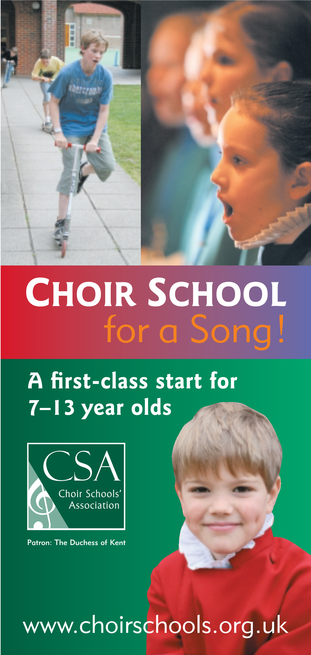 For a Song! a ﬁrst-Class Start for 7–13 Year Olds 