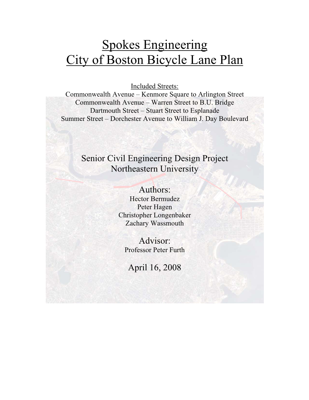 Commonwealth Avenue Bicycle Lane Plan