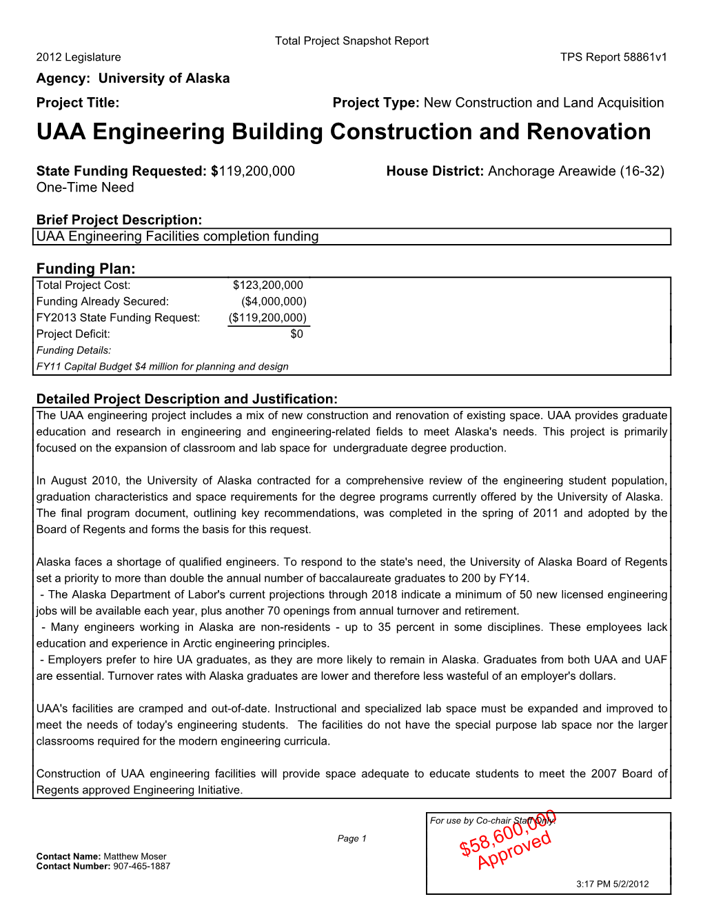 UAA Engineering Building Construction and Renovation