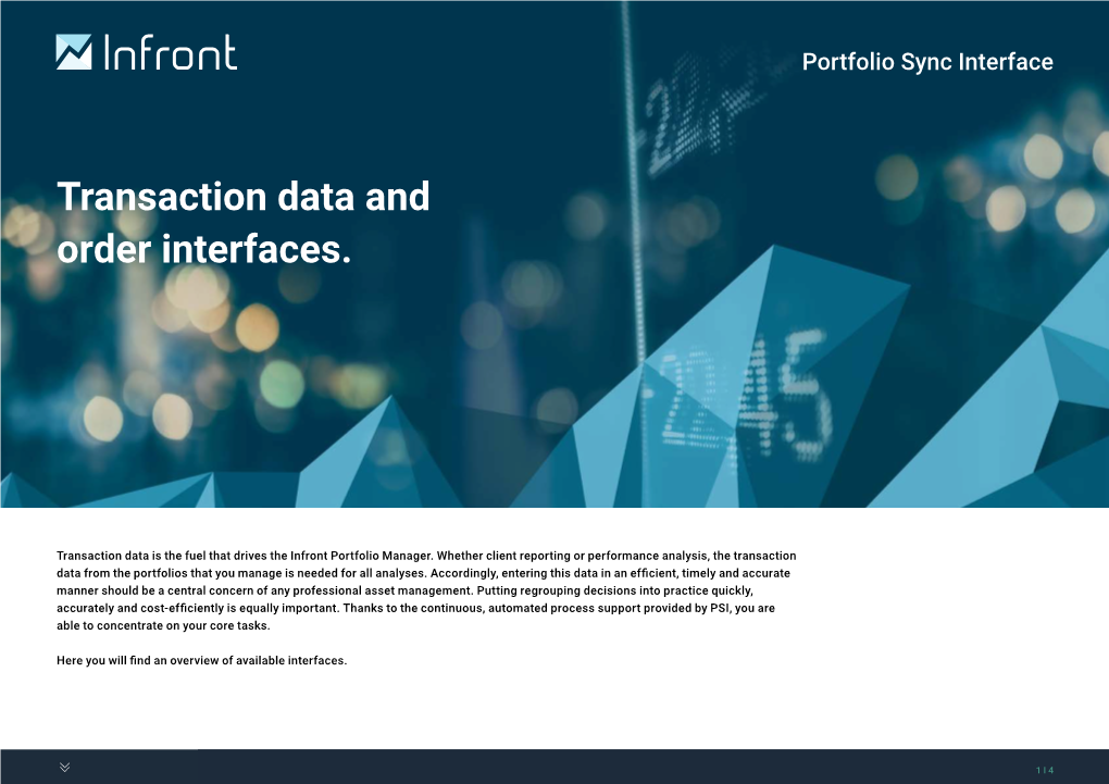 Transaction Data and Order Interfaces