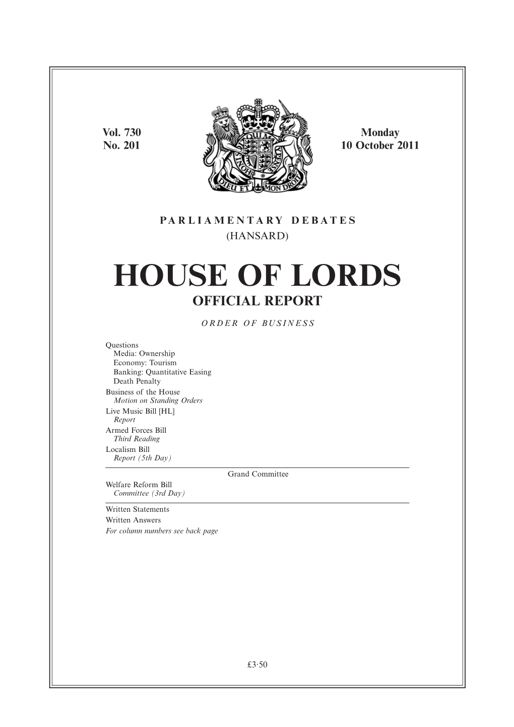 House of Lords Official Report