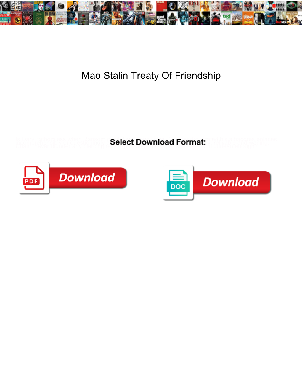 Mao Stalin Treaty of Friendship