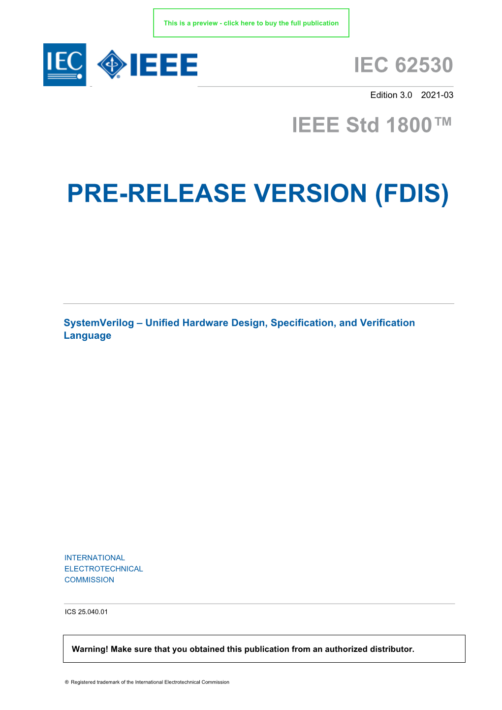 Pre-Release Version (Fdis)