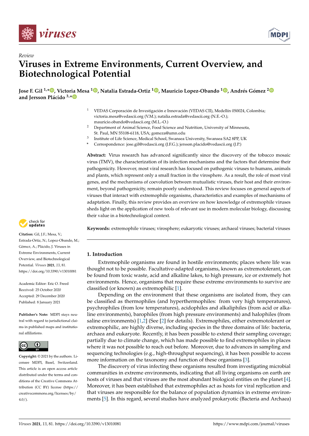 Viruses in Extreme Environments, Current Overview, and Biotechnological Potential