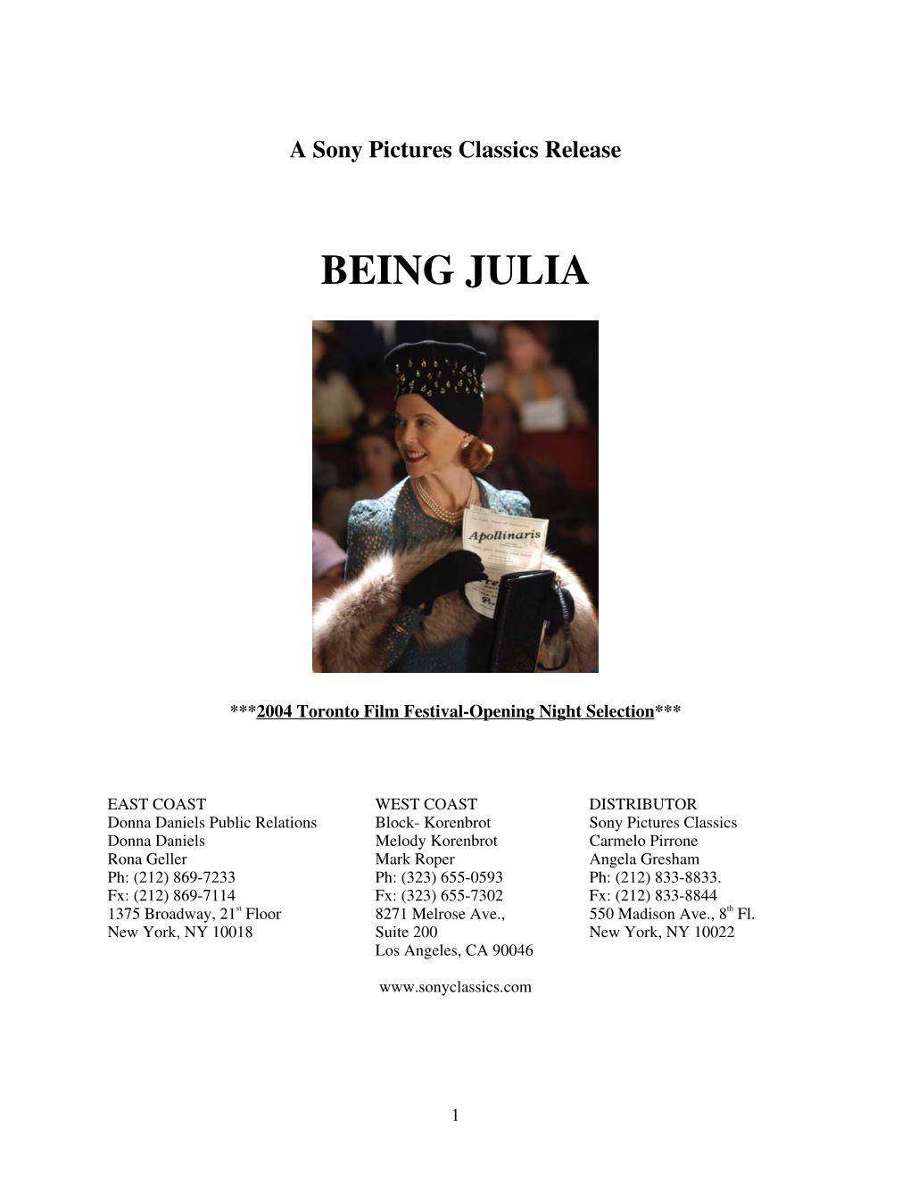 BEING JULIA Press