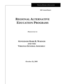 Regional Alternative Education Programs