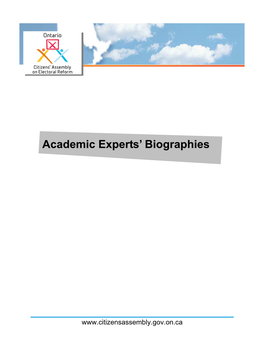 Academic Experts' Biographies