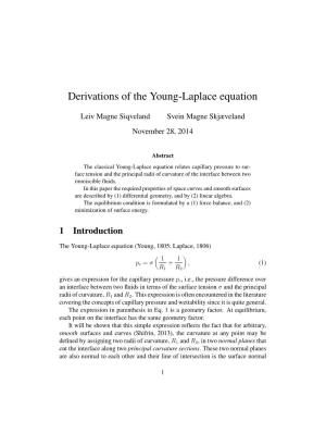 Derivations of the Young-Laplace Equation