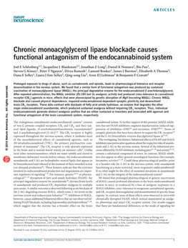 Chronic Monoacylglycerol Lipase Blockade Causes Functional