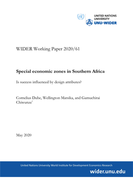 Special Economic Zones in Southern Africa