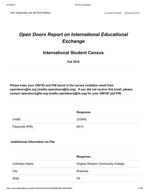 Open Doors Report on International Educational Exchange