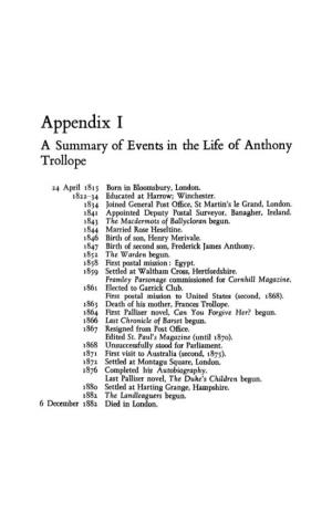 Appendix II Bibliography of Anthony Trollope