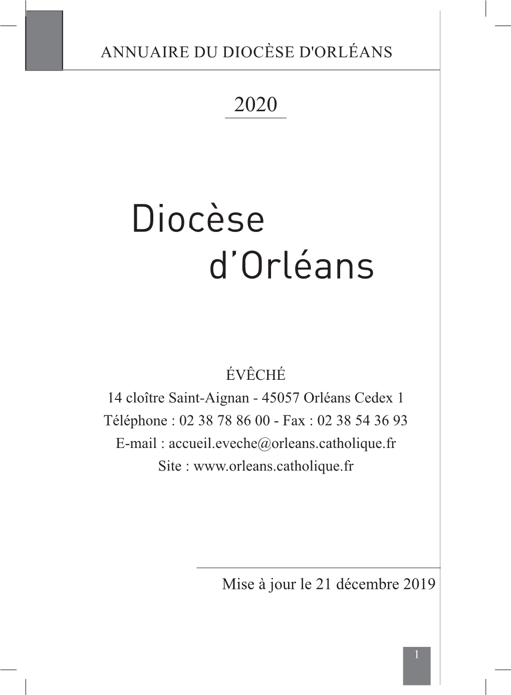 Cahier Annuaire Diocésain